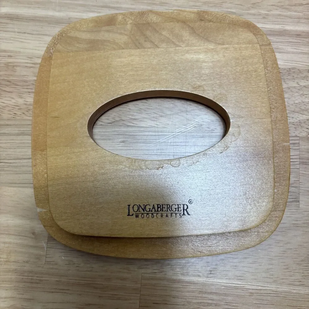 Longaberger Basket Tissue / Kleenex with Lid Holder Marker 1999 With Green Liner